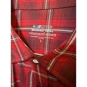 Vineyard Vines Brushed Twill Button Plaid Red Size Large